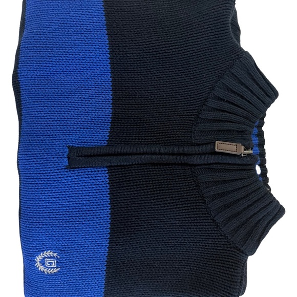 Chaps Cotton Sweater, navy blue white stripe - Picture 6 of 6